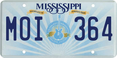 MS license plate MOI364