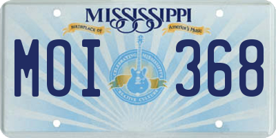 MS license plate MOI368
