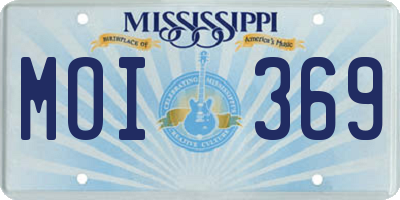 MS license plate MOI369
