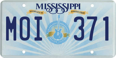 MS license plate MOI371