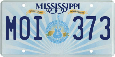 MS license plate MOI373
