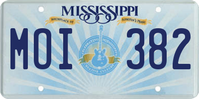 MS license plate MOI382