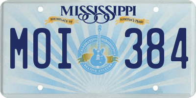 MS license plate MOI384