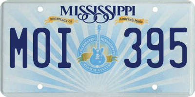 MS license plate MOI395