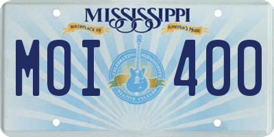 MS license plate MOI400