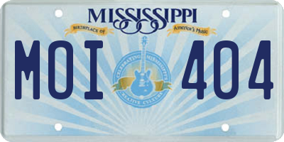 MS license plate MOI404