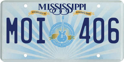 MS license plate MOI406