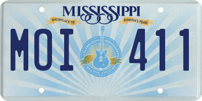 MS license plate MOI411