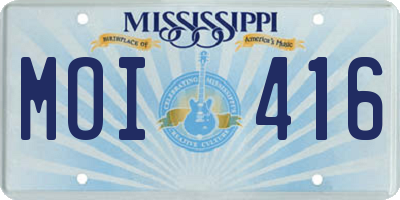 MS license plate MOI416