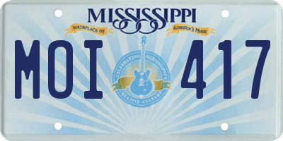 MS license plate MOI417