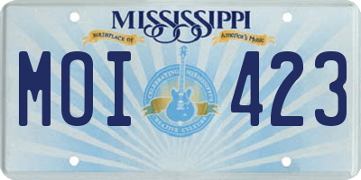 MS license plate MOI423