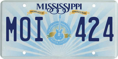 MS license plate MOI424