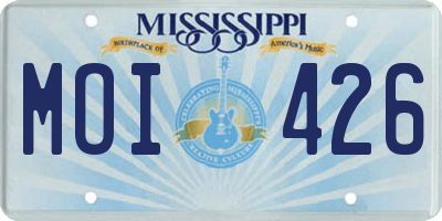 MS license plate MOI426