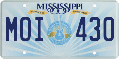 MS license plate MOI430