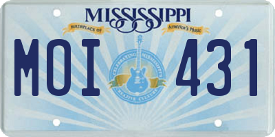 MS license plate MOI431