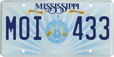 MS license plate MOI433