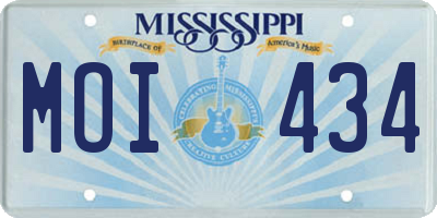 MS license plate MOI434