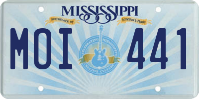 MS license plate MOI441