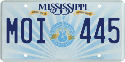 MS license plate MOI445