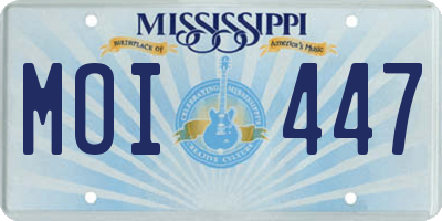 MS license plate MOI447