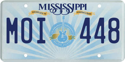 MS license plate MOI448