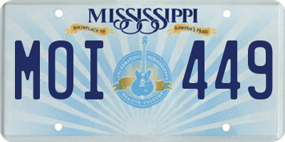 MS license plate MOI449