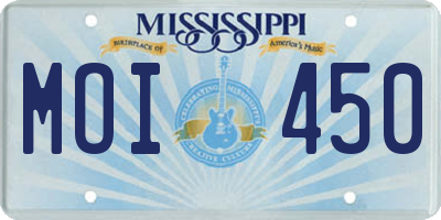 MS license plate MOI450