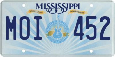 MS license plate MOI452
