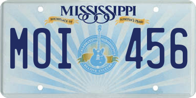 MS license plate MOI456