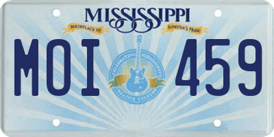 MS license plate MOI459