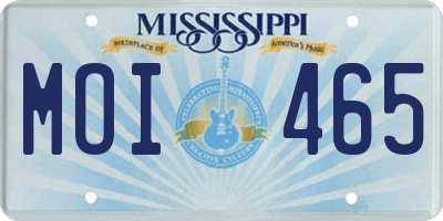 MS license plate MOI465