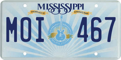 MS license plate MOI467