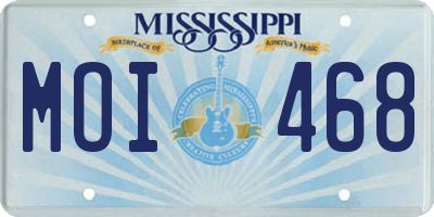 MS license plate MOI468
