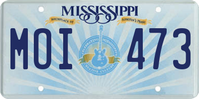 MS license plate MOI473