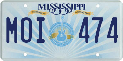 MS license plate MOI474