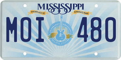 MS license plate MOI480