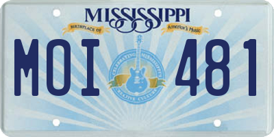 MS license plate MOI481