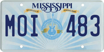 MS license plate MOI483
