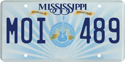 MS license plate MOI489