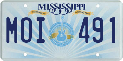 MS license plate MOI491