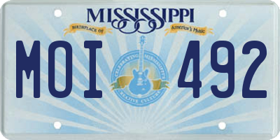 MS license plate MOI492