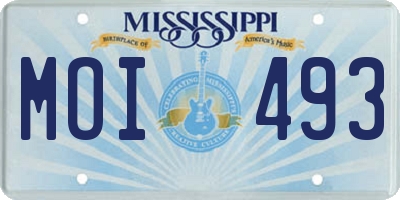 MS license plate MOI493