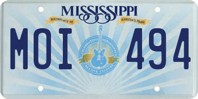MS license plate MOI494