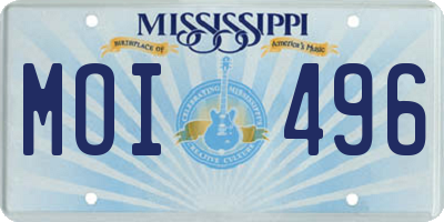 MS license plate MOI496
