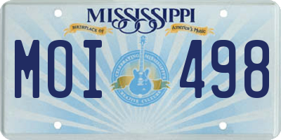MS license plate MOI498