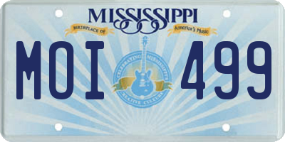 MS license plate MOI499