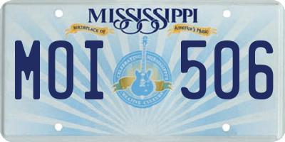 MS license plate MOI506