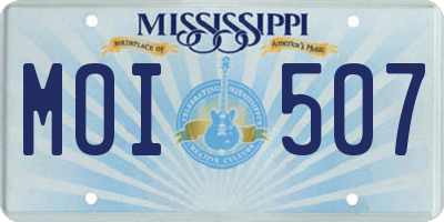 MS license plate MOI507