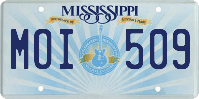 MS license plate MOI509