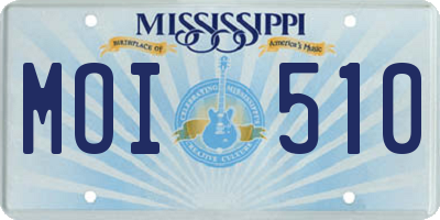 MS license plate MOI510